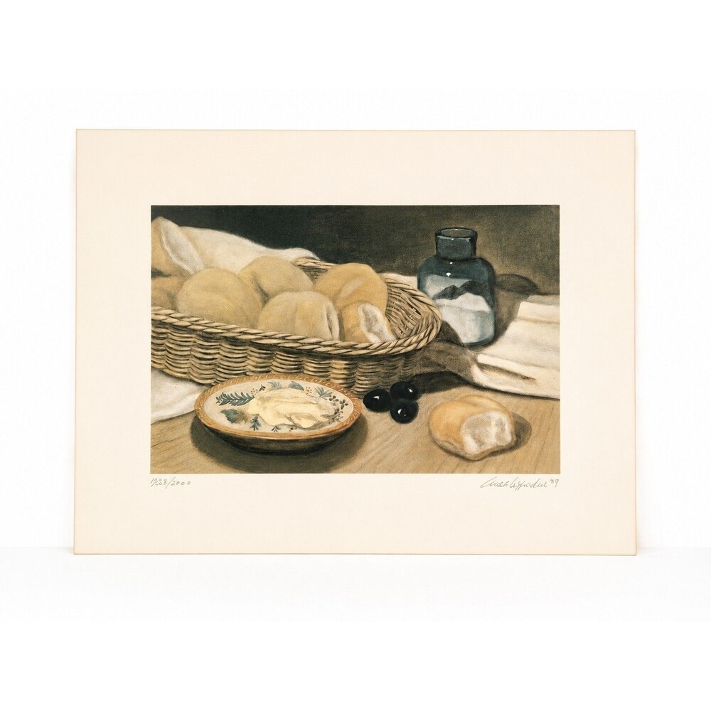 Vintage Lucas Cespedes Hand Signed Numbered Still Life Art Print 1989 Peru